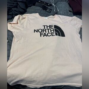 The North Face Light Pink Tee with Black Logo